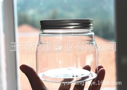 【悦康】厂家供应 PET塑料铝盖螺旋圆罐 85*85 适用于瓜果干货 糖果等包装