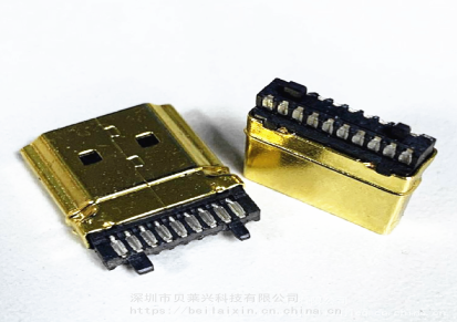 HDMI21版本自动焊线公头19P180度焊线音频插头HDMITYPEA焊线插头