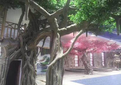 江润F10型庭院仿真树 南阳水泥直塑假树现场施工