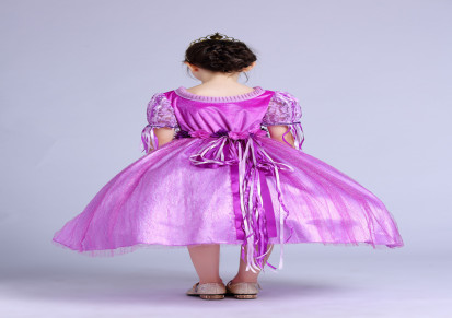 长发公主Rapunzel紫色连衣裙女童节日礼服索菲亚表演服