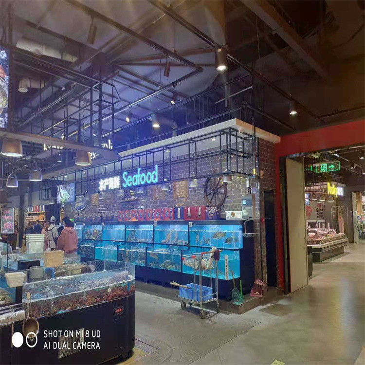 龙马水族 海鲜鱼缸 厂家直销专业定做各种海鲜缸 酒店饭店超市海鲜池