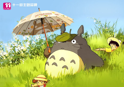 宫崎骏龙猫时尚动漫卡通周边学生晴雨伞木杆长柄伞十一宫出品