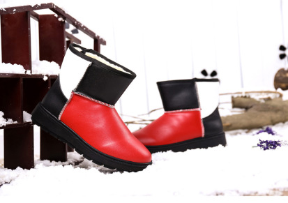 2016冬季新款雪地女筒靴保暖加厚短靴子平跟女靴加绒休闲运动棉鞋