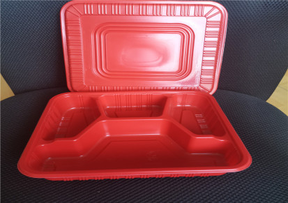 一次性三 格四格塑料餐盒 pp饭盒