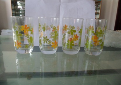 供应玻璃印花杯,丝印玻璃杯,各种花形来样