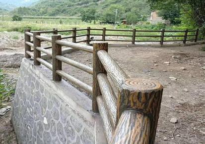 烨邦景区水泥护栏 仿木护栏