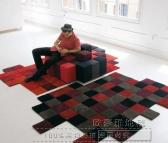 个性不规则格子晴纶地毯工作室办公室会客厅地毯简约现代客厅地毯