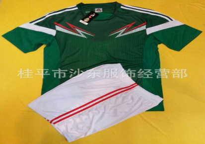批发订做2014世界杯墨西哥主场绿色光板无标足球服球衣 World Cup