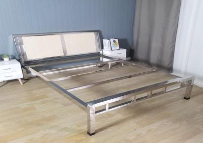 金意隆公寓床欧式现代简约靠背不锈钢床 铁架床1.5/1.8米单人双人床