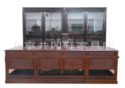 厂家直销 古典中式红木家具 定做红木办公书柜书桌