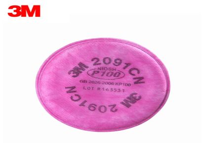 3M 2091CN P100滤棉 过滤电焊烟 核放射尘 玻璃纤维滤棉