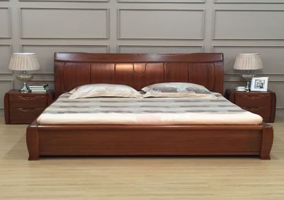 美希恩现代中式全实木床卧室金丝木家具新品首发
