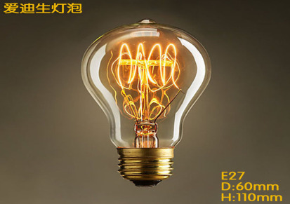 A19奶嘴 Edison Bulbs 怀旧流行装饰爱迪生钨丝吧台 时尚光源灯泡