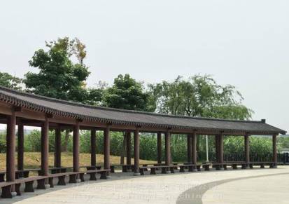 防腐木廊道定做现代简约休闲长廊工程施工南京园林景观公司