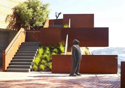 09cu耐候钢园林挡土墙-耐候钢树池盖板 锈板异形雕塑造型