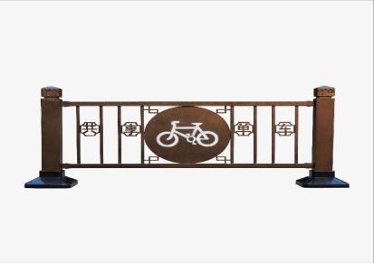 市政锌钢护栏城市交通隔离栏中央人行道安全定制棕色自行车样式