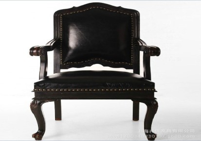 新古典欧式美式单人沙发椅扶手椅休闲书房椅
