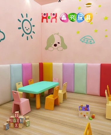 幼儿园软包墙面、防撞墙面，郑州鑫兴玩具