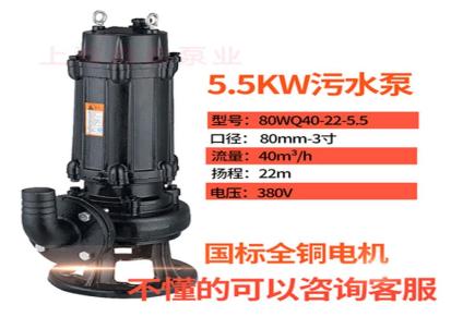 AS16-2CB带铰刀无堵塞排污泵撕裂式污水潜水泵不锈钢切割式污泥泵