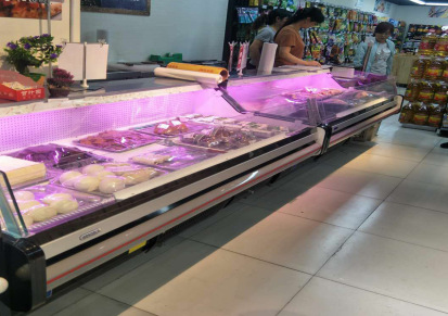 雪迎V系列分体平口生鲜服务柜 商用冷藏食品鲜肉凉拌菜品服务展示柜