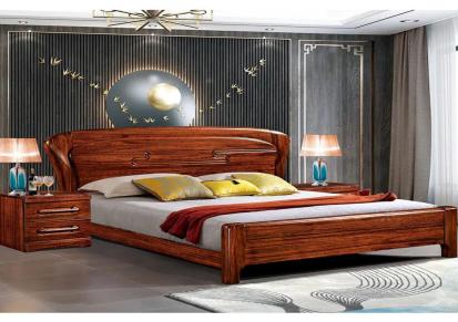 现代简约床公司 思宇双人床加工 实木框架-颜色多选