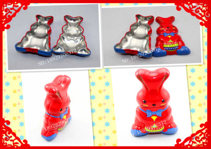 红色 可爱 小兔子铁盒 兔子型铁盒 圣诞节礼品盒