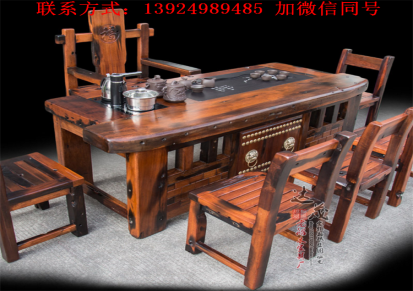 老船木仿古茶台功夫多功能茶几桌中式简约泡茶桌椅组合