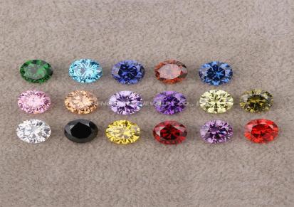 6mm氧化锆彩色椭圆形/蛋形 锆石/仿钻批发 形状颜色齐全梧州人造宝石
