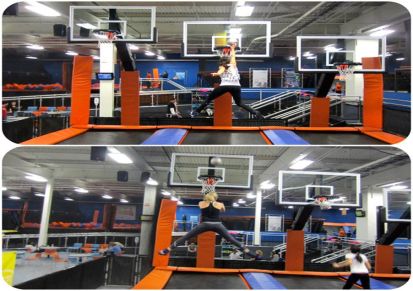 蹦床厂家生产 新型游乐设施 运动健身跳床 亲子乐园粘粘乐滑梯