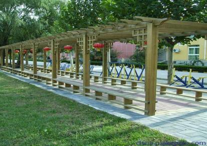 甘肃兰州防腐木文化长廊-木结构廊架