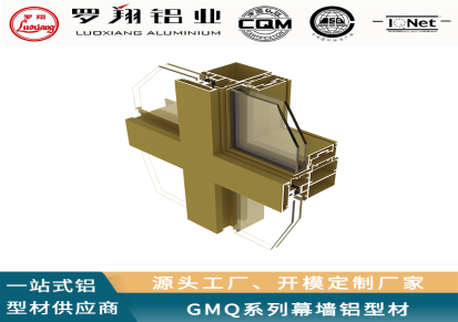 铝型材 湖南罗翔国标工业铝型材 GMQ系列隔热幕墙铝型材定制加工厂家