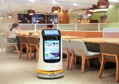 送餐机器人，智能送餐机器人 普渡小葫芦迎宾送餐机器人pd50