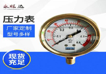 YYST管道式压力表 水处理专用耐震压力表可支持定制