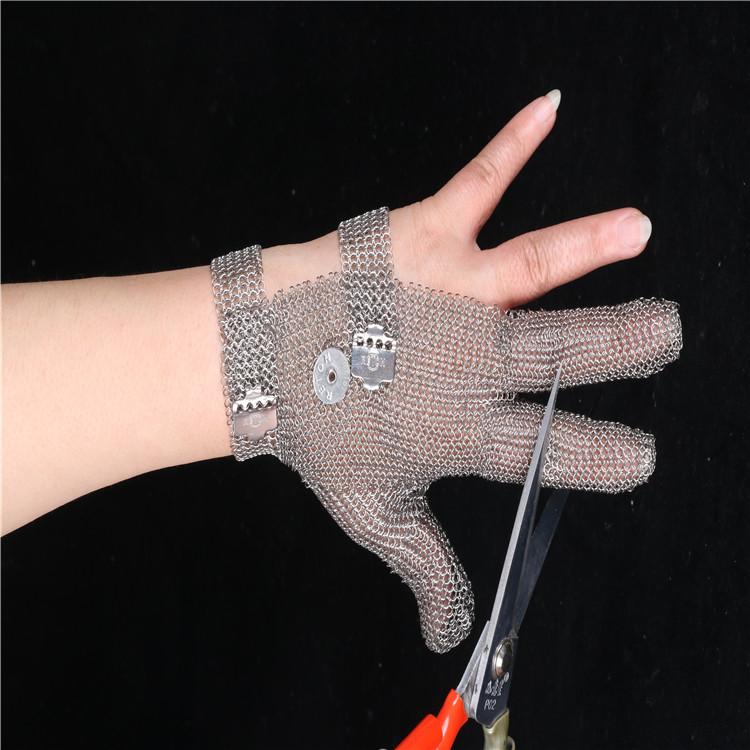 玥迈 销售屠夫用不锈钢丝手套 不锈钢安全防护手套 防割钢丝铁手套