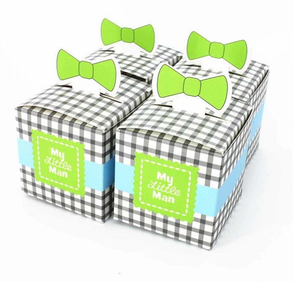 新款宝宝生日派对礼物盒庆生巧克力糖果盒领结喜糖盒外贸包装纸盒