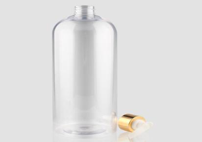 [骏烁塑料]定制1000ml透明洗发水瓶 塑料PET按压式沐浴露瓶 圆肩护发素瓶