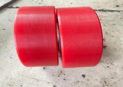 卓迪橡塑 聚氨酯包胶铁件 红色包胶铁轮 pu异型轮