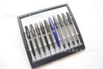 万里集团直营黑沙金属圆珠笔、黑亮转动式广告笔、蓝色喷漆礼品笔