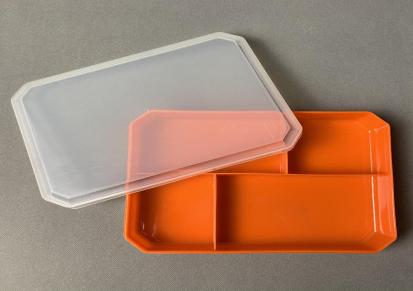 童乐迪学校配餐饭盒学生四五格快餐盒带盖循使用环保加厚塑料餐盒厂家定制logo