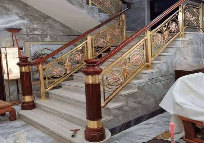 新中式铜雕刻楼梯各类款式订做选一款作为家装时髦装饰