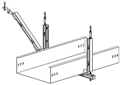 u型槽钢抗震支架 抗震支架厂家定制 全方位 c型刚支吊架 侧向双向连接配件