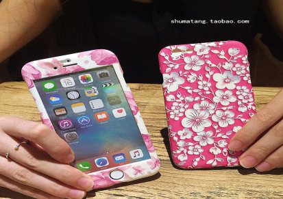 中国风复古花卉花瓣iphone6s手机壳全包边苹果6/6plus保护壳女神