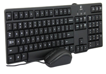 罗技MK100二代有线键盘鼠标套装电脑家用办公PS2 USB套件防溅洒薄
