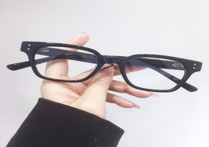DHK新款板材防蓝光平光镜leroy个性小框装饰镜ins方框眼镜可配近视