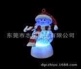 2013新款梦幻可爱创意 圣诞礼品 发光LED水晶圣诞老公公雪人