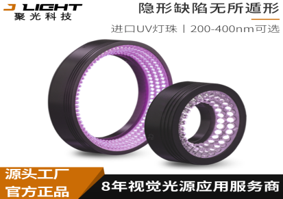 紫外光源UV365/385环形条形同轴光源 聚光科技
