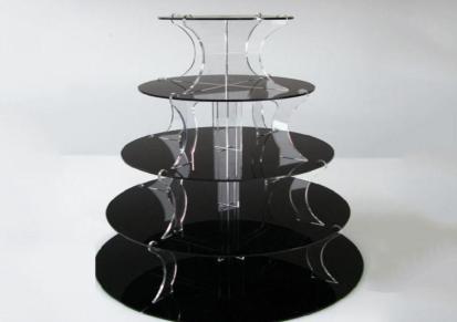 亚克力蛋糕架 透明有机玻璃蛋糕展示架 通用四层圆形展示架 RTAKO