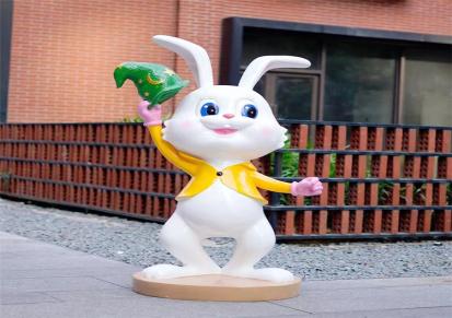 园林景观动物卡通雕塑 宏骏雕塑 珠海卡通兔子主题雕塑