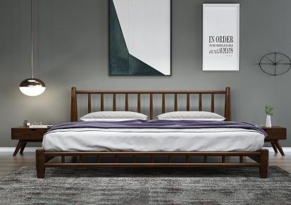 北欧实木床现代简约单人床1.8米1.5米双人床日式酒店民宿温莎床