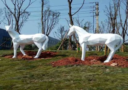 美晓雕塑 玻璃钢树脂动物雕塑公园户外草坪园林景观